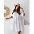 CAIDO Women's Short Sleeve Midi Dress Loose Fit Polyester Casual Dress