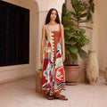 CAIDO Women's Linen Blend Floral Maxi Dress Sleeveless Printed Dress